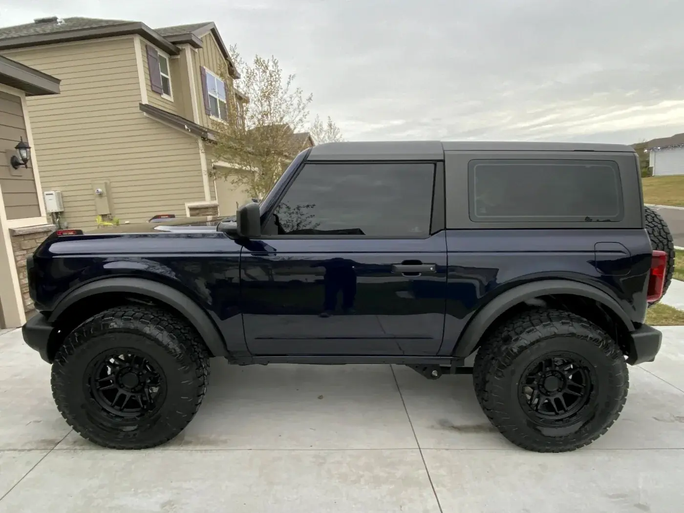 Black Ford Bronco after a full exterior detail