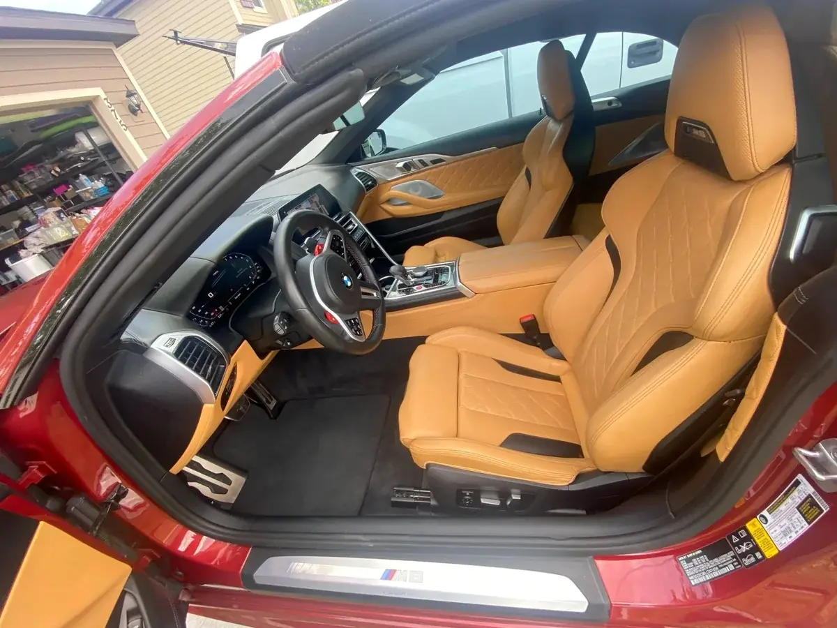 BMW M6 tan leather interior after a full interior detail